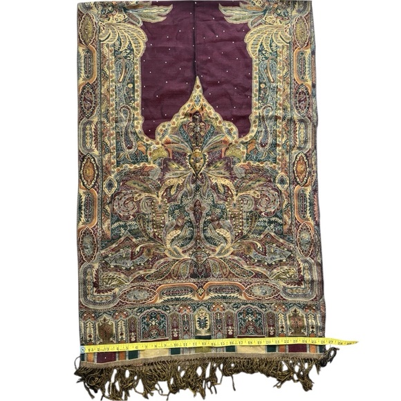 Ornate Purple Scarf with Intricate Patterns
